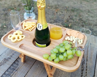 Handcrafted Wine Table: Romantic Gift for Him - Outdoor Patio Furniture