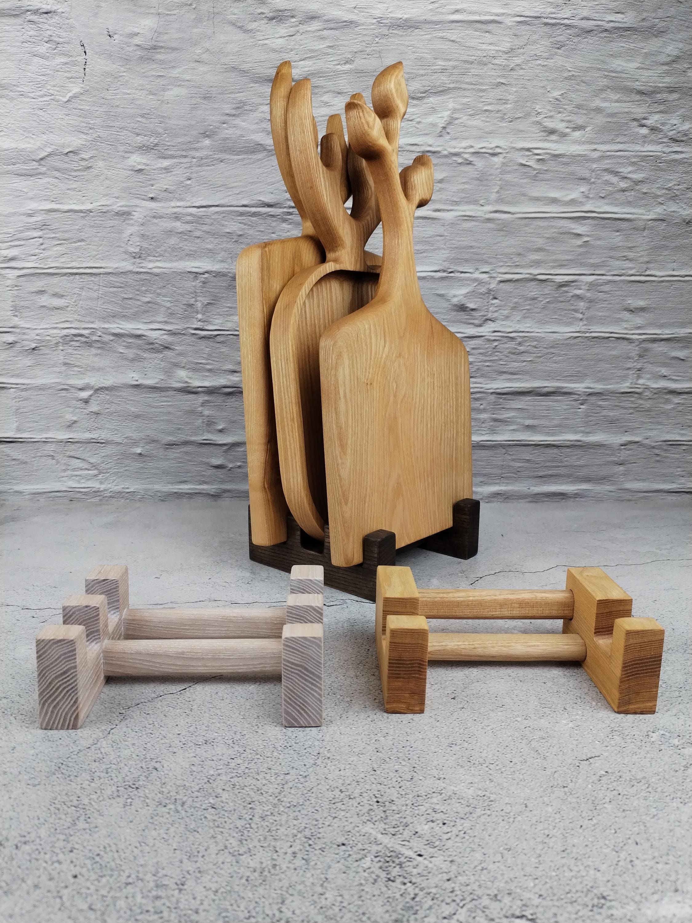 Wooden Cutting Board Stand, Chop Board Holder for Kitchen Organization ...