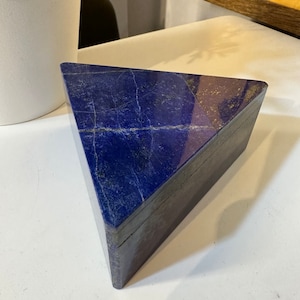 Schöne handgemachte Lapis Lazuli und Marmor Stein Schmuckschatulle