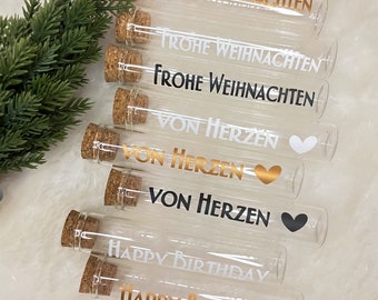 Reagenzglas mit Korken | Geschenkverpackung | Geldgeschenk | Gutschein | Weihnachten | Geburtstag | Muttertag | Vatertag