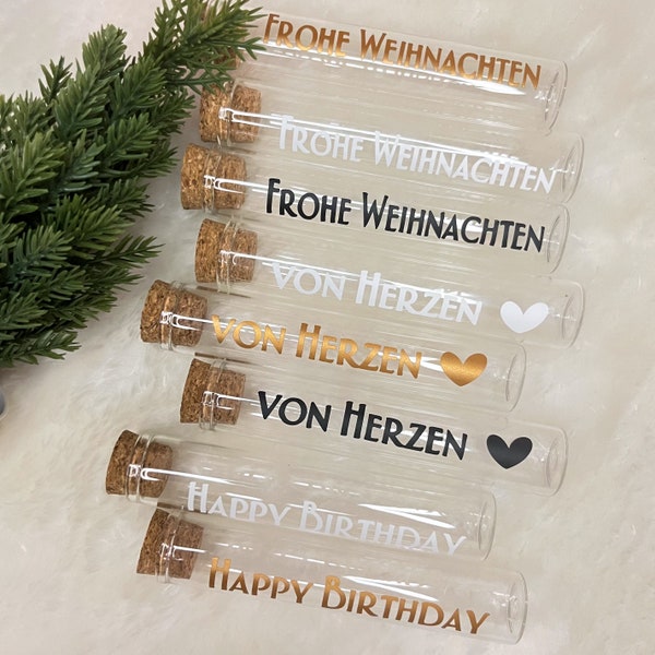 Reagenzglas mit Korken | Geschenkverpackung | Geldgeschenk | Gutschein | Weihnachten | Geburtstag | Muttertag | Vatertag