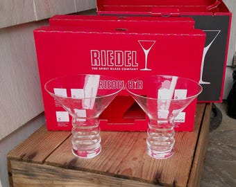 Riedel Crystal BAR O Martini Glasses Set of 2 w/ Box