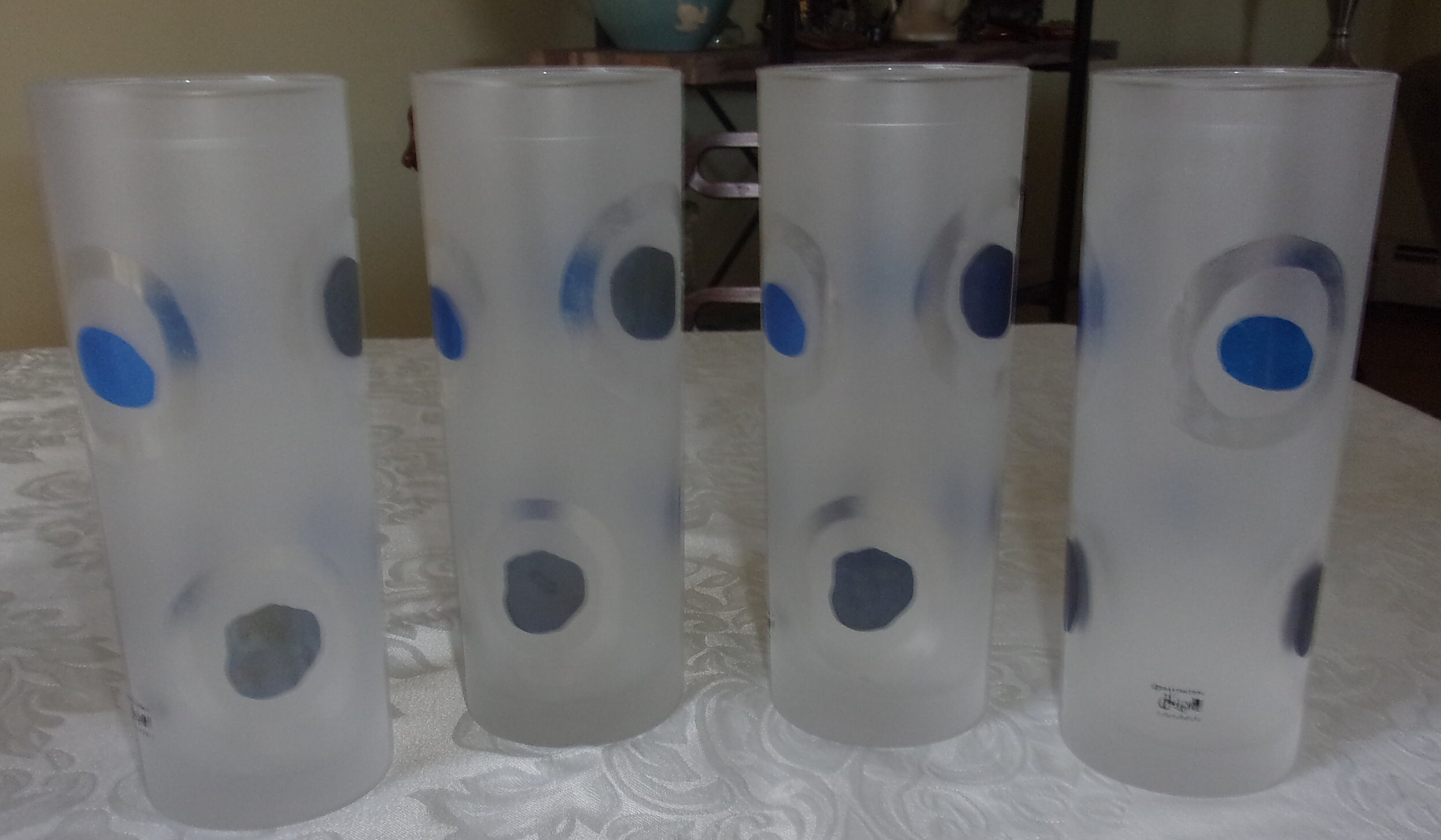 Dartington Designs Abstract Circle Frosted Glasses Set 4 Highball