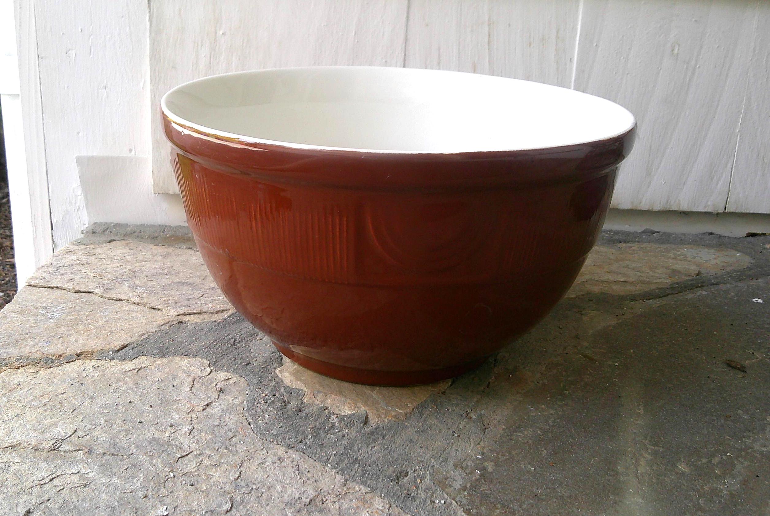 工芸品 Bowl Hall Mixing Bowl #269 Antique Pottery 9 3/4