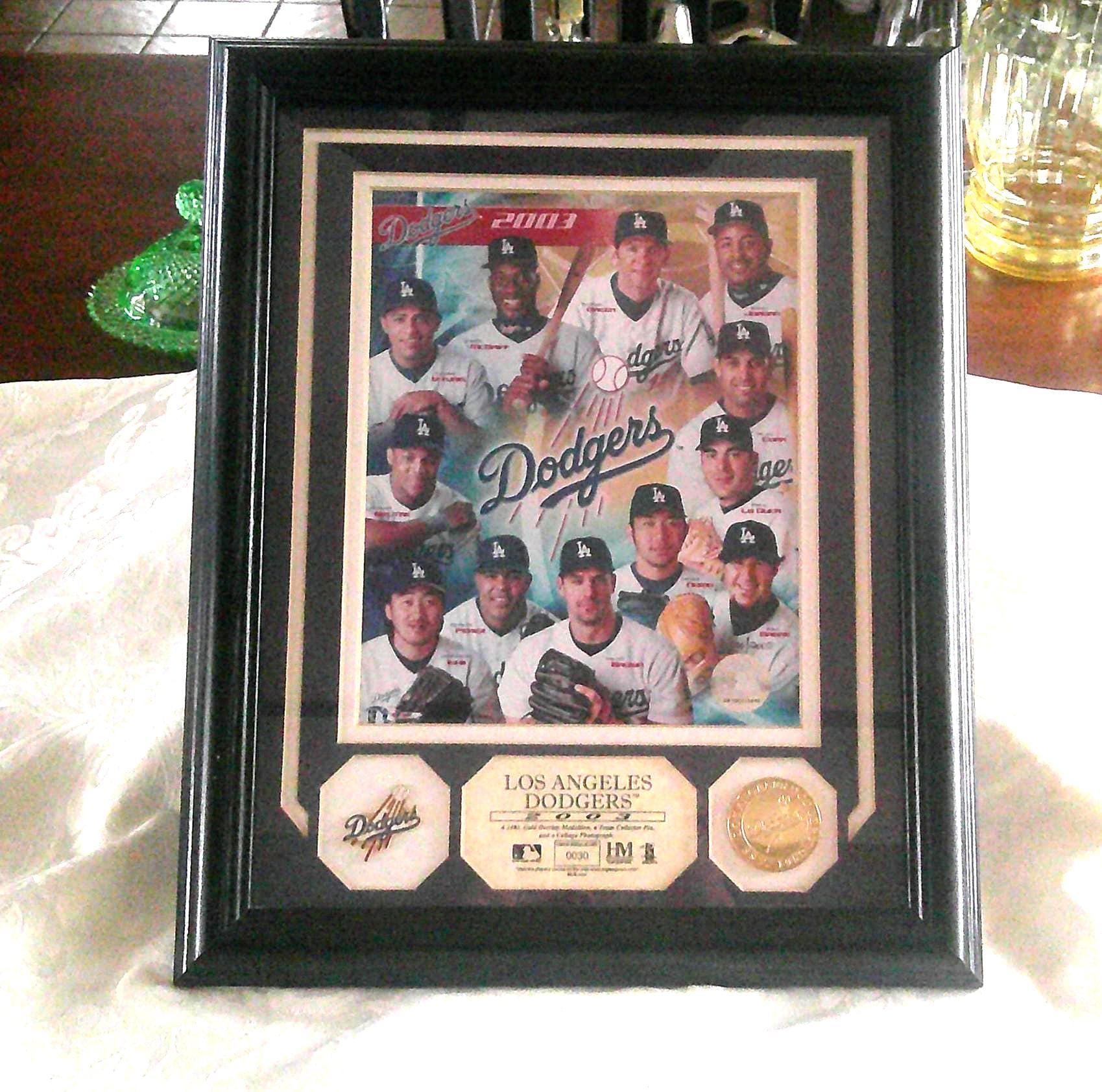 MLB Los Angeles Dodgers Framed 2003 Medallion Pin Collage Photo LE