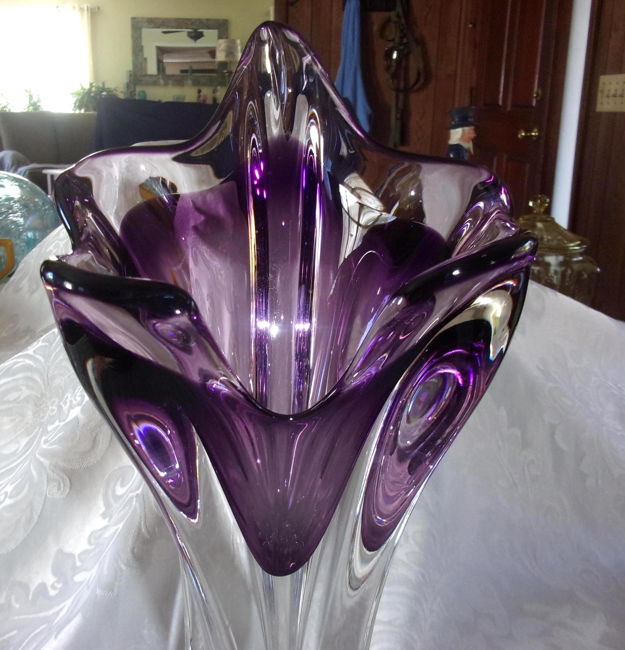 工芸品 Murano Glass Vase (Purple) Murano Glass Vase Purple/Aqua/Blue - Murano Glass - Murano