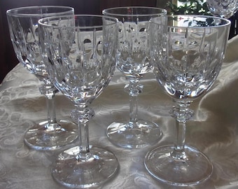 Gorham ASPEN Crystal Set of 4 Wine Glasses  6&quot; X 2 3/4&quot; - 5 OZ - Excellent