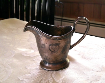 Jarra para crema Gorham antigua, soldada con baño de plata, del University Club de Boston