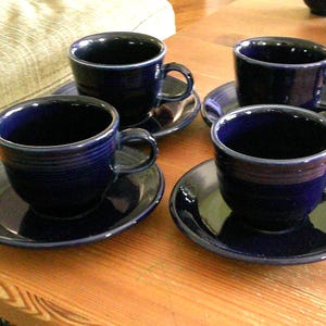 Fiesta Koboltblå Kopp och Fat Set om 4 Fiestaware