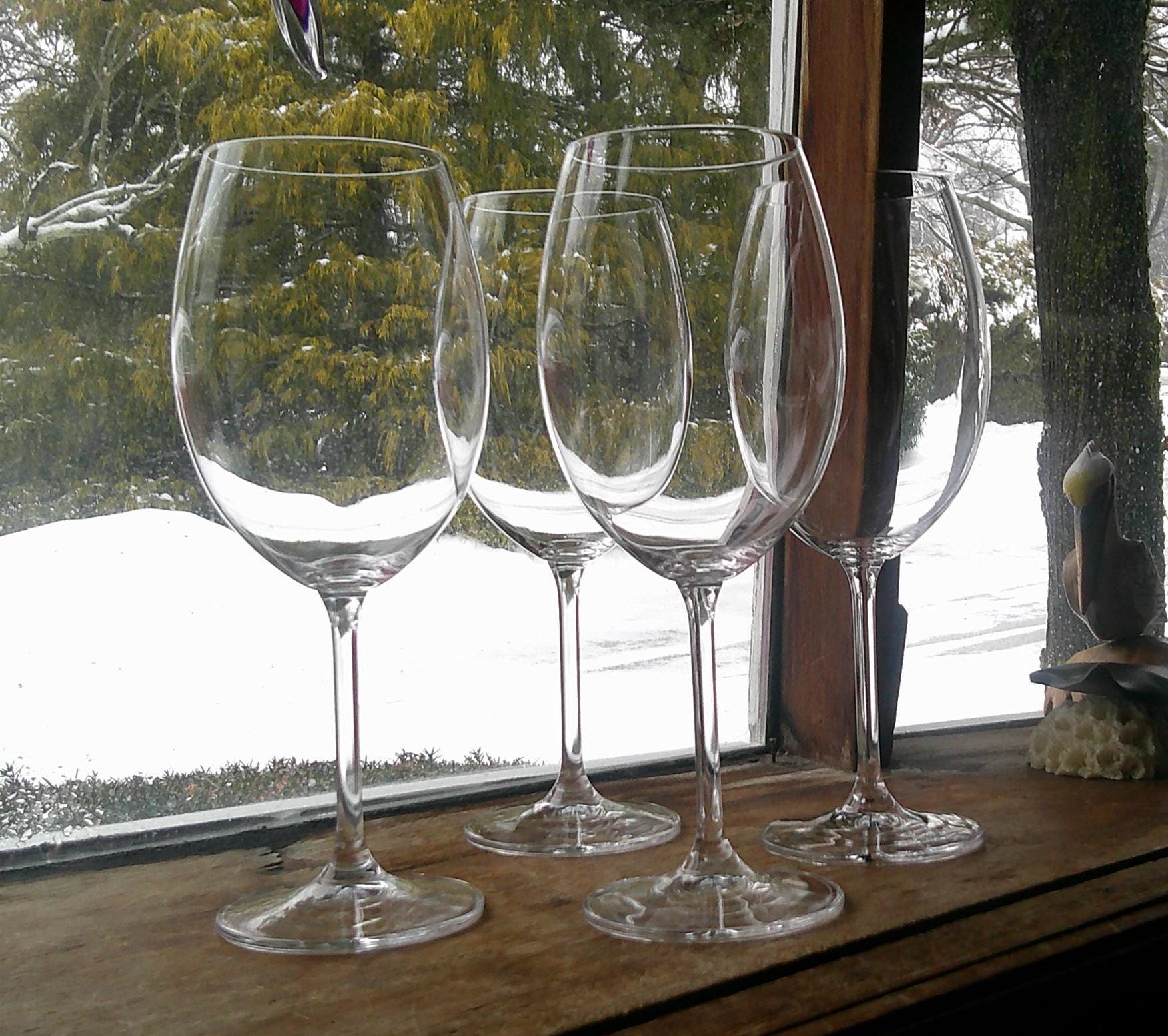 Set of 4 Mikasa Chablis Chardonnay Stemmed White Wine Glasses Goblets Signed