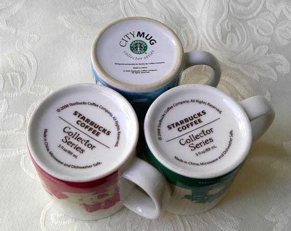 Starbucks Collector Series 3 Oz. Demitasse Mugs~ China~chengdu~hong Kong  the Peak Set of 3 - Etsy