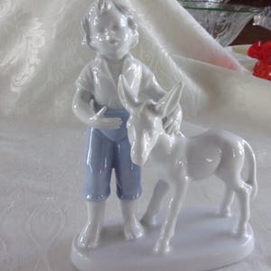 GEROLD Porzellan CHILD W DONKEY Burro Horse Western Germany