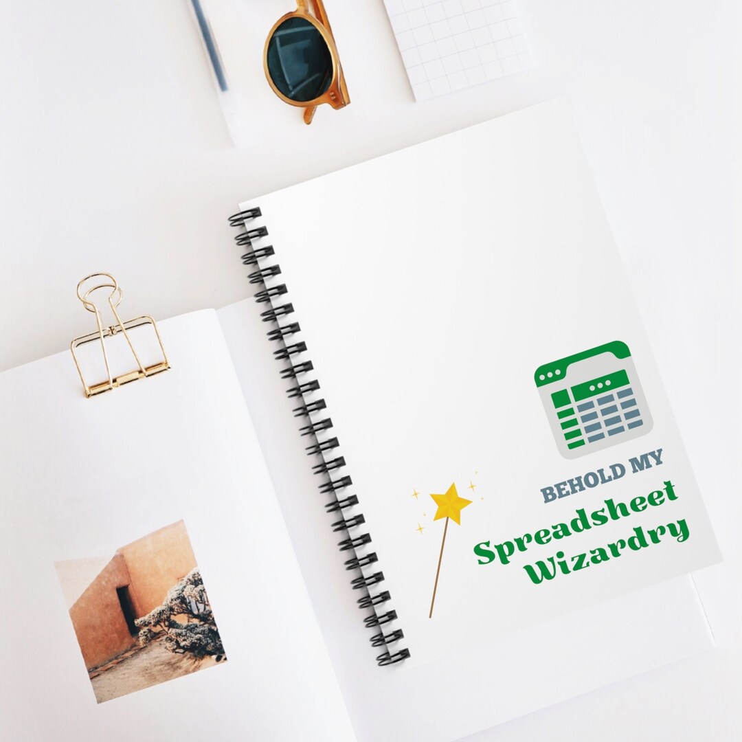 Spreadsheet Wizard Notebook, Notebook for Work, Work Gift, Gift for
