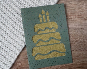 Carte d'anniversaire gâteau à paillettes