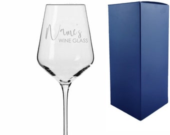 Personalised Engraved Infinity Wine Glass with Scripted Name’s Wine Glass Design - Add Any Name