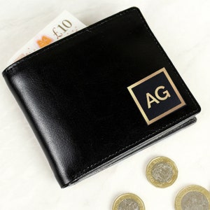 Personalisierte Gold Initialen Leder Brieftasche Vatertag Geschenk | Geschenk für Männer | Papa Geschenk | Freund Geschenk | Geschenk für Ihn | Personalisierte Geldbörse