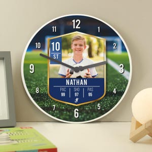 Personalised Football Photo Upload Children's Clock - Football Gift, Gift for Him, Personalised Clock, Personalised Photo Gift
