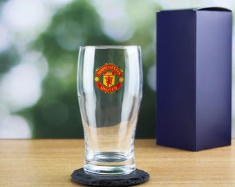 Manchester United FC Word Peroni Pint Glass - Online - View #2