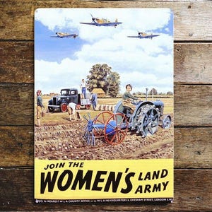 Join The Womans Land Army Metal Wall Sign - Vintage Wall Sign, Retro Sign, Wall Art