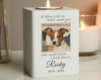 Personalised Pet Photo Upload Memorial Tealight Holder - Dog Memorial, Cat Memorial, Pet Candle Holder, Pet Remembrance Gift