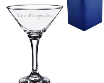Personalised Engraved Petite Martini Glass - Personalised Glass, Engraved Martini Glass, Personalised Gift