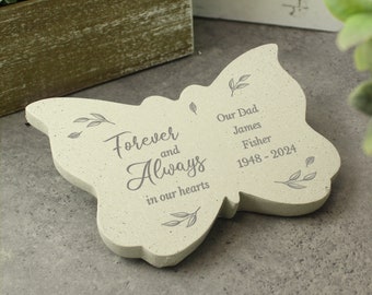 Personalised Forever and Always Memorial Butterfly - In Loving Memory, Memorial Keepsake, Graveside Memorial, Remembrance, Bereavement Gift
