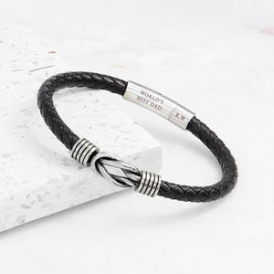 Personalisierte Herren Infinity Knoten Lederarmband - Personalisiertes Leder Armband, Geschenk für Ihn, Vatertagsgeschenk