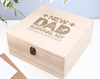 Kit de survie personnalisé pour nouveau papa - cadeau nouveau papa, boîte souvenir, cadeau de fête des pères