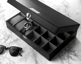 Personalised Watch and Cufflinks Box - Gift for Him, Fathers Day Gift, Anniversary, Gift, Birthday Gift, Husband Gift, Dad Gift