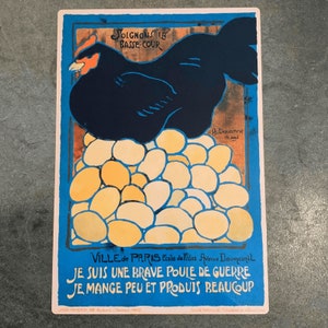 Letrero de pared de metal con diseño de gallina francesa vintage - Letrero de pared vintage / Letrero retro / Arte de pared