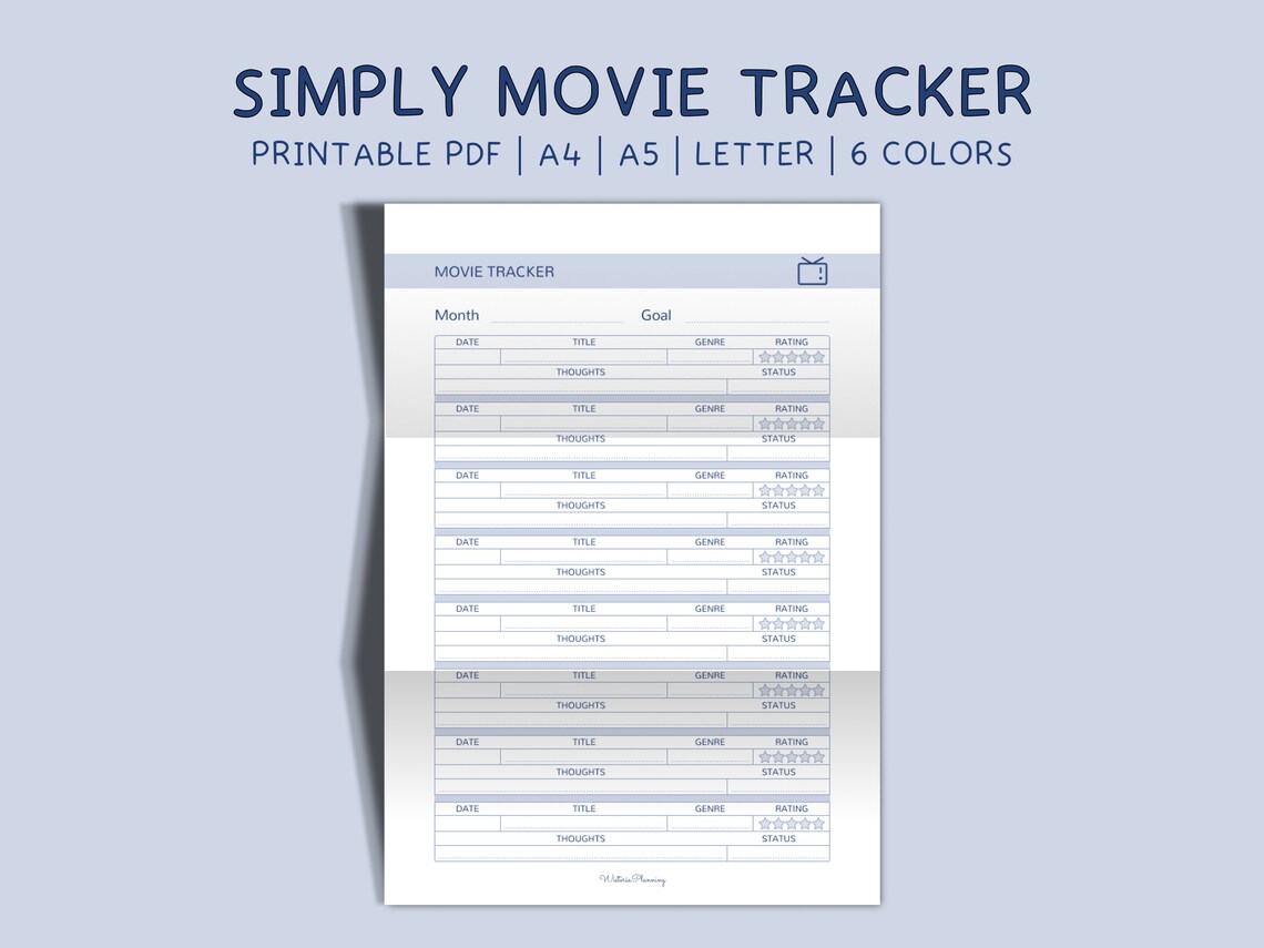 Printable Movie Tracker Watching List Movie Watching List - Etsy