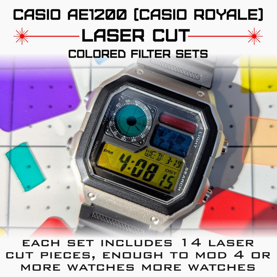 Casio AE1200 (casio Royale) Laser Cut Two Color Screen Filter Sets