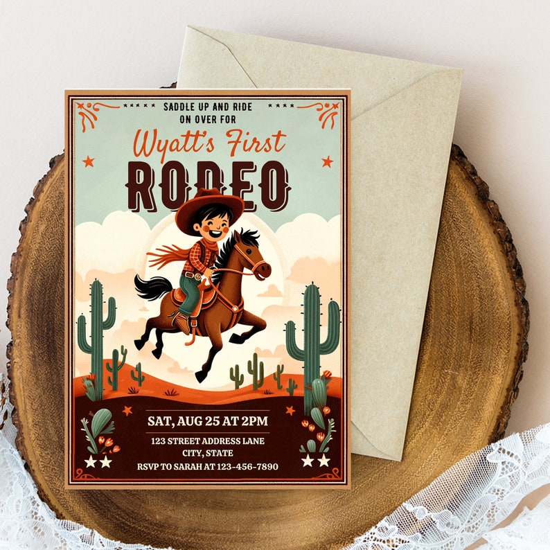 Woody First Rodeo Invite Editable First Rodeo Birthday Invitation: Wild West Cowboy Party ...