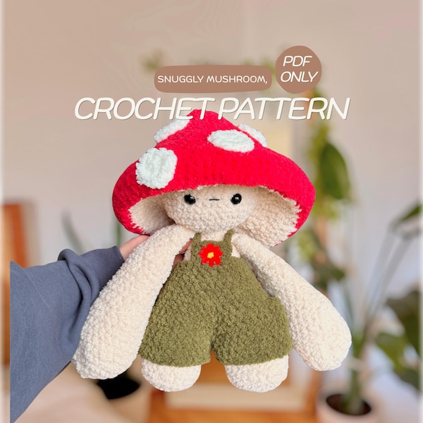 Wzór na szydełkowe przytulaśne grzybki | Wzór na pluszową maskotkę amigurumi