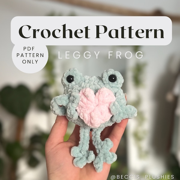 Heart Hugging Frog Crochet Pattern | Digital PDF download Pattern | Crochet Pattern | Heart Crochet Pattern | Amigurumi Idea | Plushie Inspo