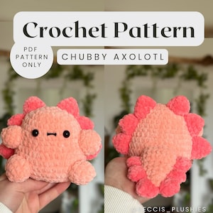 Chubby Axolotl Crochet Pattern | Amigurumi Plushie Crochet Pattern | Axolotl