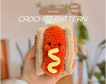 Haakpatroon voor een hotdog | Amigurumi in de vorm van eten | Haakpatronen