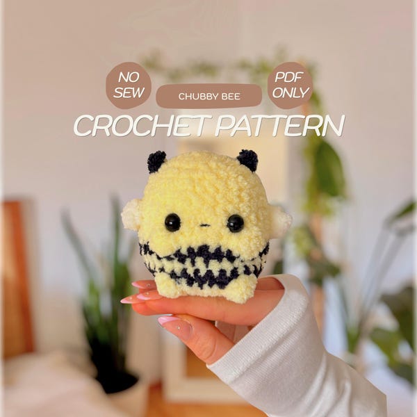 Chubby Bee NO SEW crochet pattern