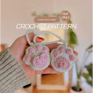 Love Kitty Paw Pattern | Car Hanger | Kitty Paw Charm | Cat's Paw Crochet Pattern
