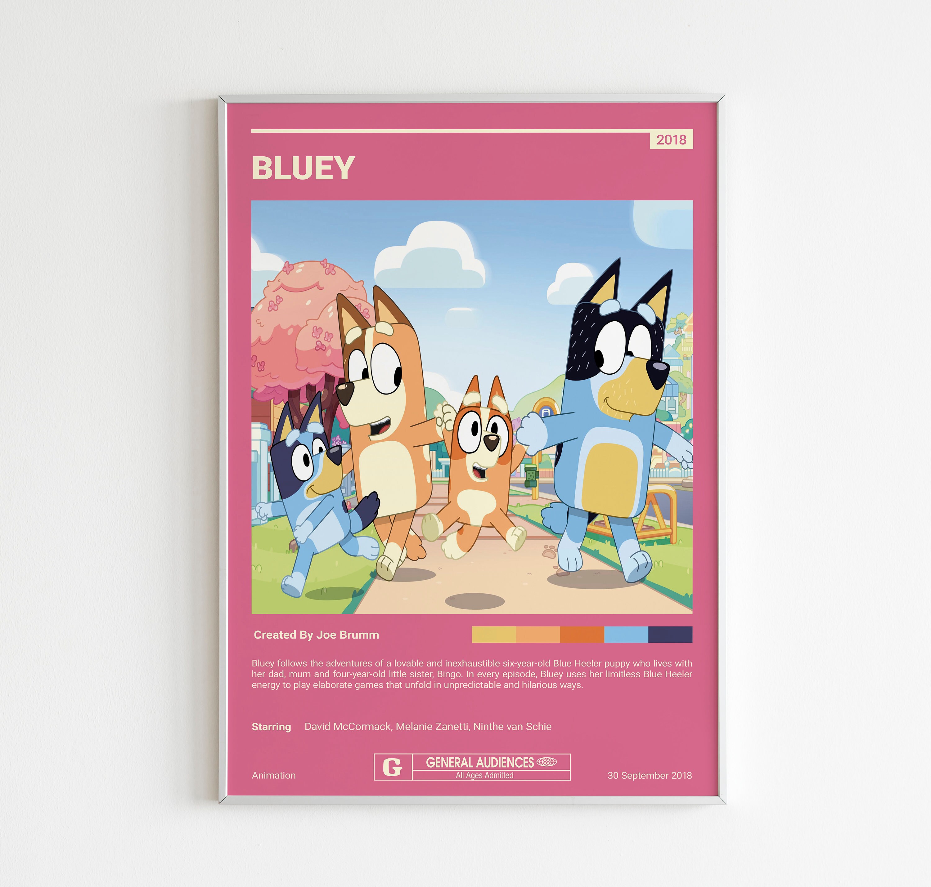 Bluey Tv Series Poster Vintage Retro Art Print Bluey Poster - Etsy UK