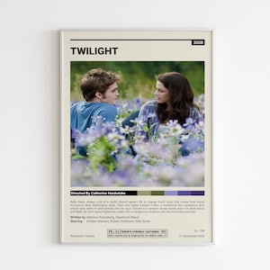 Twilight Movie Poster | Minimalist Movie Poster | Vintage Retro Art Print | Custom Poster| Wall Art Print | Couple Gift | Home decor