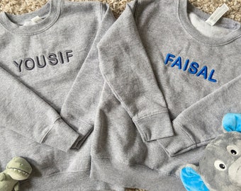 Personalized Toddler Sweatshirt - Puff Embroidered Name, Custom Kids Pullover, Children's Clothing, Soft & Warm, Perfect Gift Idea