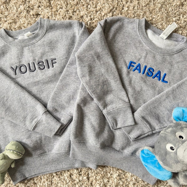 Personalized Toddler Sweatshirt - Puff Embroidered Name, Custom Kids Pullover, Children's Clothing, Soft & Warm, Perfect Gift Idea