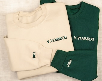 Custom Roman Numeral sweatshirts Perfect Gift for Couples Anniversary and birthdays