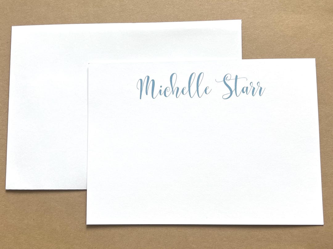 Personalized Script Name Stationery Set: Elegant Custom Notecards - Etsy