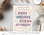 Christian Get Well Card, Printable Faith Recovery Card, Bible Verse Get Well Soon Card, Digital Download, Feel Better Card 5x7 Inches