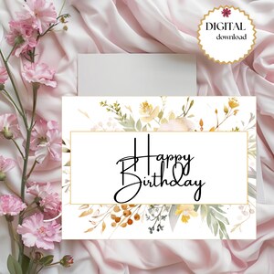 Printable 7x5  Birthday Greeting Card – Instant Download, Blank Inside, Perfect for Custom Messages and Any Special  Birthday Celebration.