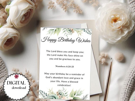 thumbnail image 2 of Happy Birthday Religious Greeting Card For Sister – 5x7 Inch With Envelope, Flowers Theme 2 of 3