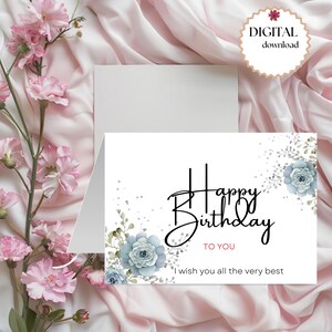 Printable 7x5  Birthday Greeting Card – Instant Download, Blank Inside, Perfect for Custom Messages and Any Special  Birthday Celebration.