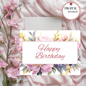 Printable 7x5  Birthday Greeting Card – Instant Download, Blank Inside, Perfect for Custom Messages and Any Special  Birthday Celebration.